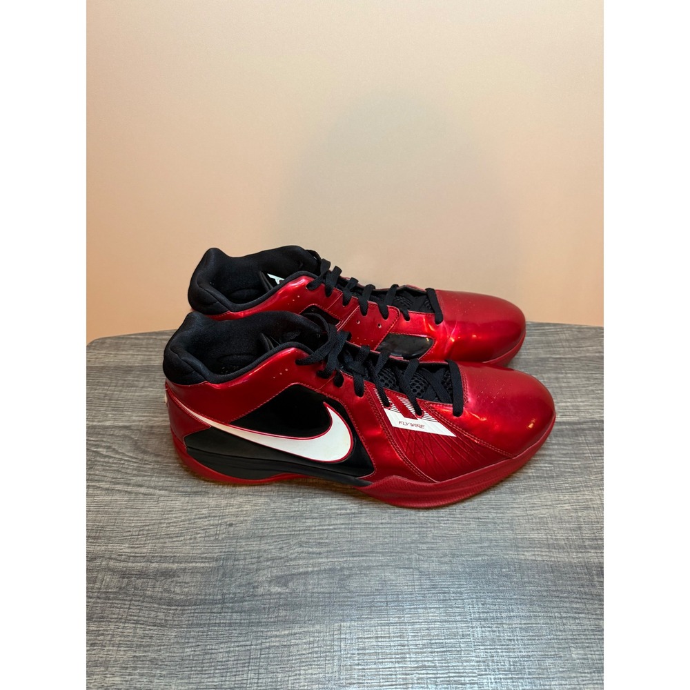Nike KD 3 Kevin Durant Metallic Red Black White Basketball Shoes 417279-600 - Picture 2 of 5
